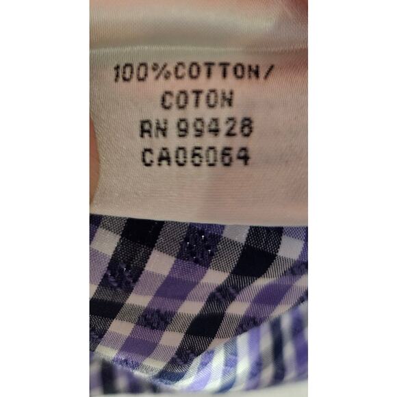 Bugatchi Men's Button Down Shirt Long Sleeve Medium Black Purple Gray‎ - Picture 6 of 6